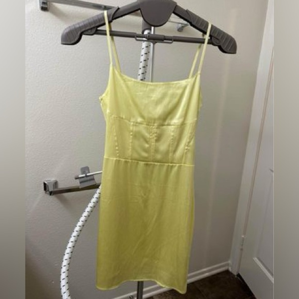 NWT Zara Yellow Satin-like Mini Dress